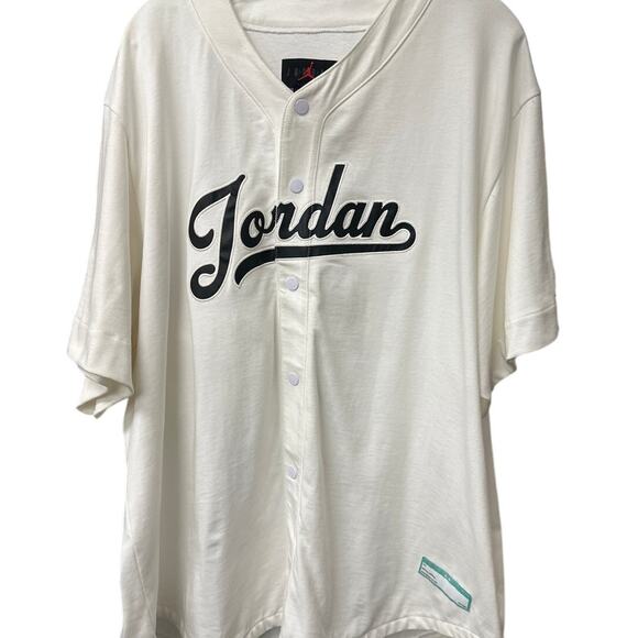Jordan Brand White Script Baseball Jersey XXL Loose Fit - Picture 1 of 7